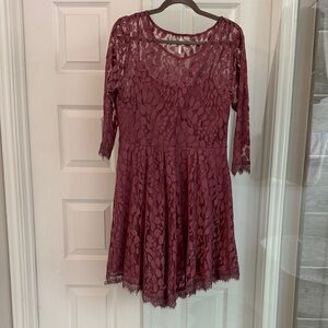 Free People Pink Lace Dress